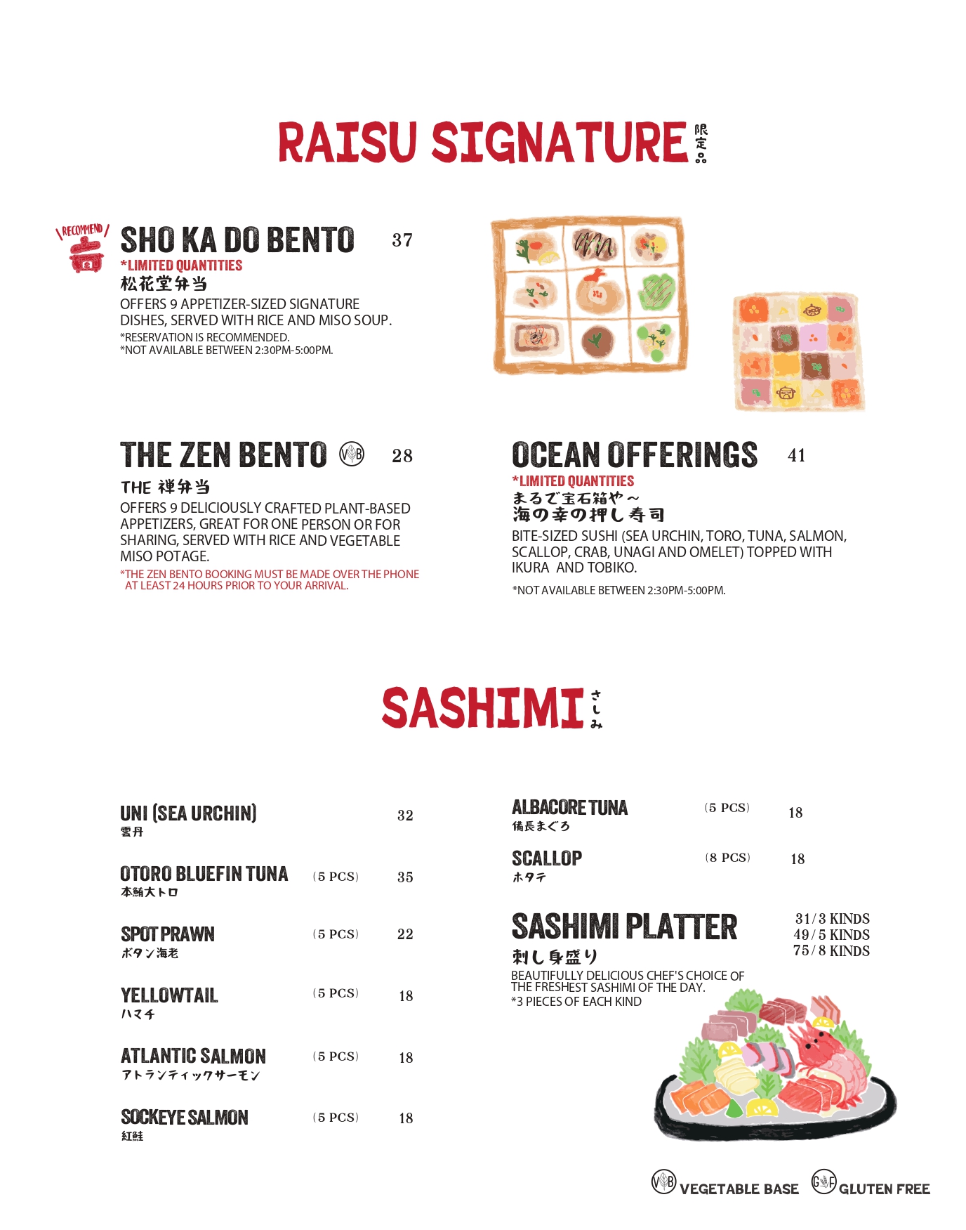 Food menu