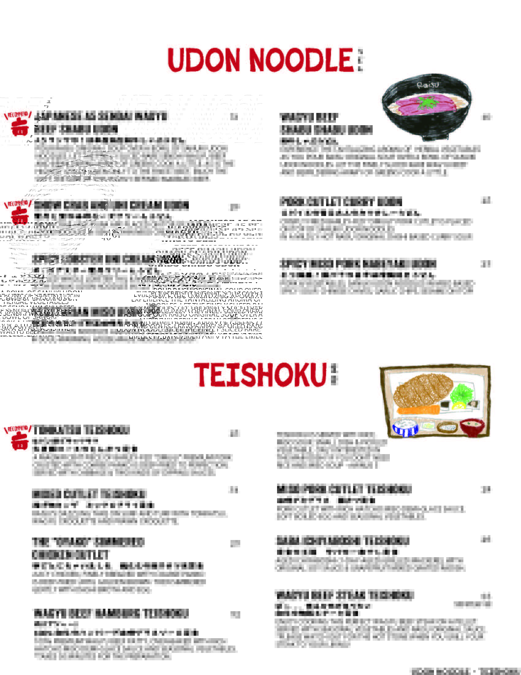 Food menu